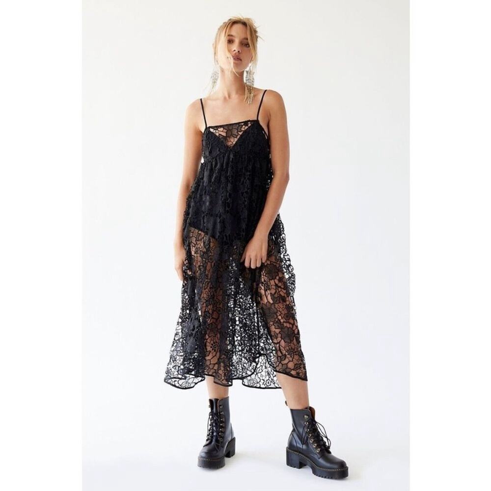 FOR LOVE AND LEMONS X FREE PEOPLE Sundae Mini Lace Bodysuit Midi Dress XS